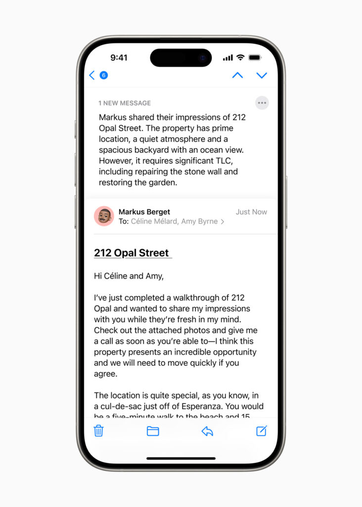 AI: Mail-Zusammenfasung (Foto: Apple)