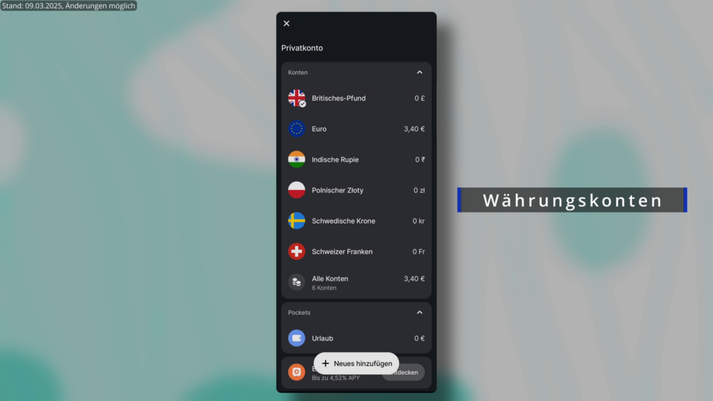 über 30 Währungskonten