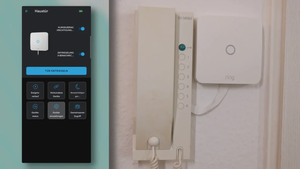 Ring Intercom mit App-Ausschnitt